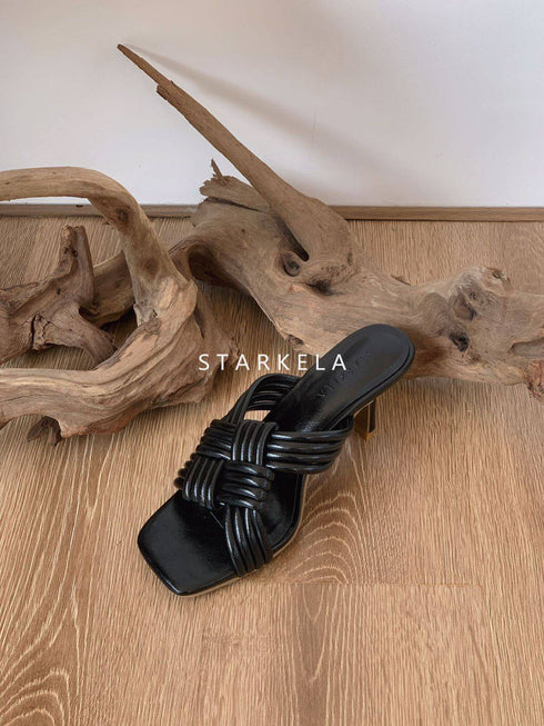 Cross Braided Slip On Heel